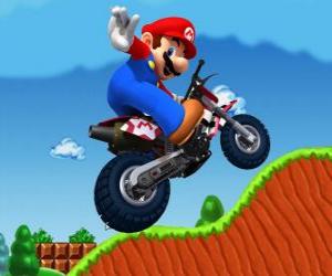 yapboz Mario Bros üstünde bir motosiklet